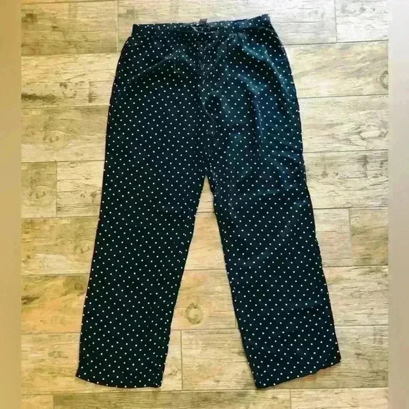 Forever 21 black with white polkadot straight leg loose pants Large - Picture 2 of 4